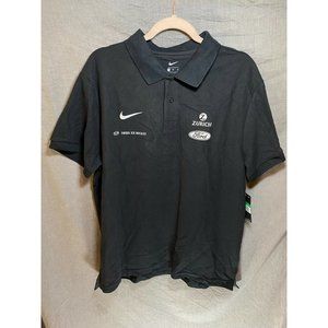 Swiss Ice Hockey Nike Polo Shirt Adult XL Black Button‎ Pullover Golfer Mens